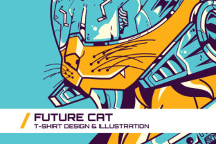 Future Cat T-Shirt Illustration: A Versatile Design for Creative Projects