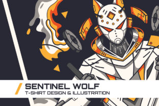 Sentinel Wolf T-Shirt Illustration: A Versatile Design for Modern Creators