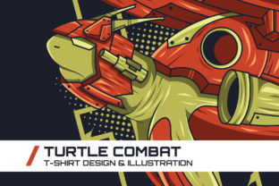 Turtle Combat T-Shirt Illustration: A Versatile Design for Creative Projects